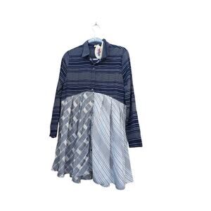 Babydoll 100% cotton layering Mix Fabric Shirt Swing Mix Pattern Dress S